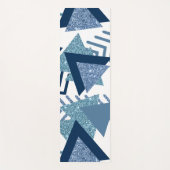 Tapis De Yoga 80s Luxe Abstrait | Turquoise et bleu marine (Devant)