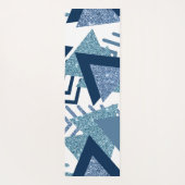 Tapis De Yoga 80s Luxe Abstrait | Turquoise et bleu marine (Dos)