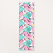 Tapis De Yoga 80's Memphis Active rose Turquoise (Devant)
