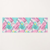Tapis De Yoga 80's Memphis Active rose Turquoise (Devant (Horizontal))