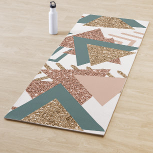 Tapis De Yoga 80s rétro Abstrait les années 70 Palette Vert et