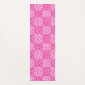 Tapis De Yoga à damiers Amour en Magenta et Blanc (Devant)