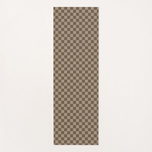 Tapis De Yoga à damiers beige motif (Devant)