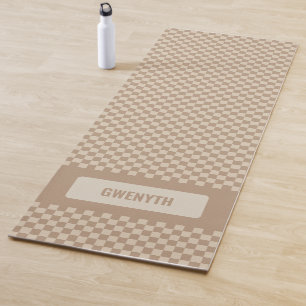 Tapis De Yoga À damiers Neutralisé Or double face