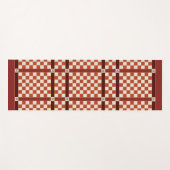 Tapis De Yoga à damiers Nom initial Monogramme rouille Orange (Devant (Horizontal))