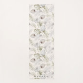 Tapis de yoga à feuillage doré tropical monogrammé (Devant)