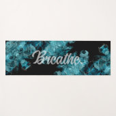 Tapis de yoga à fumée noire et bleue (Devant (Horizontal))