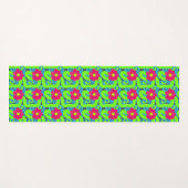 Tapis de Yoga à Impression Florale Tropicale (Devant (Horizontal))