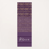 Tapis de yoga à monogramme tribal violet (Devant)