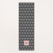 Tapis de yoga à motif cœur rose Monogramme (Devant)