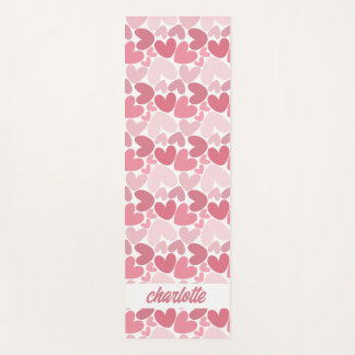 Tapis de Yoga à Motif Cœurs Roses Sans Couture – R