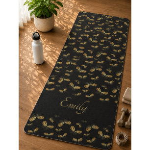 Tapis de Yoga à Motif de Papillon de Nuit Doré