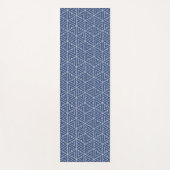 Tapis de Yoga à Motif Hexagone Bleu (Devant)