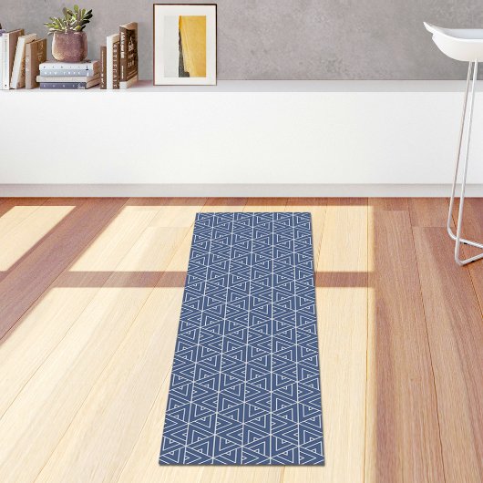 Tapis de Yoga à Motif Hexagone Bleu