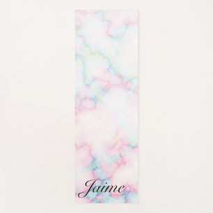 Tapis de Yoga à Motif Marbre Arc-en-Ciel Coloré