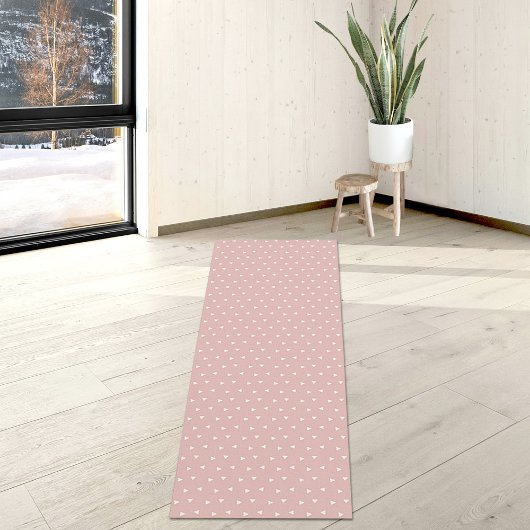 Tapis de Yoga à Motif Triangles Rose Clair