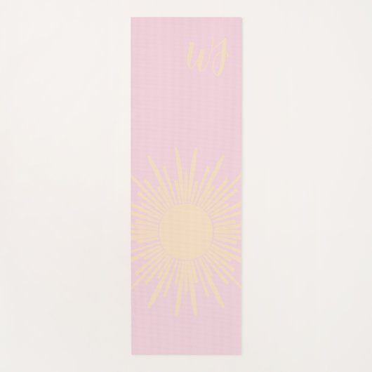 Tapis de yoga à soleil initial personnalisé (Devant)