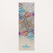 Tapis de yoga à thème plage avec monogramme de nom (Devant)