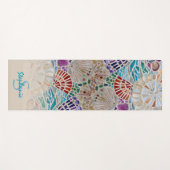 Tapis de yoga à thème plage avec monogramme de nom (Devant (Horizontal))