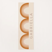 Tapis De Yoga Abstrait Boho Desert Rainbow Terracotta Monogramme (Devant)