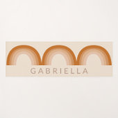 Tapis De Yoga Abstrait Boho Desert Rainbow Terracotta Monogramme (Devant (Horizontal))