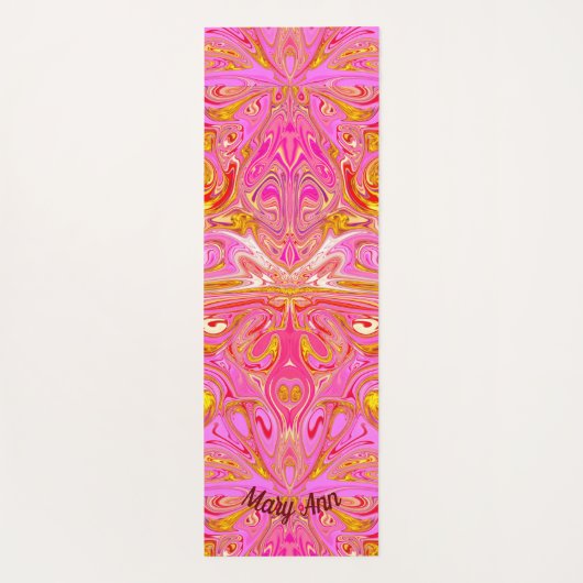 Tapis De Yoga Abstrait de rotation rose/or (Dos)
