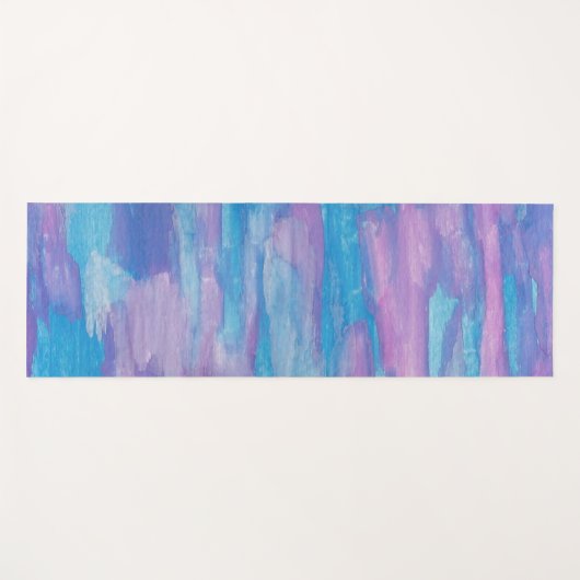 Tapis De Yoga Abstrait de spirale violette et bleue (Devant (Horizontal))