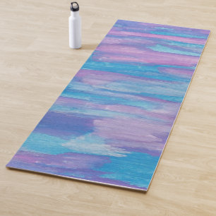 Tapis De Yoga Abstrait de spirale violette et bleue