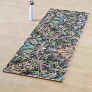 Tapis De Yoga Abstrait Dusty Succulent Garden Rosette Motif