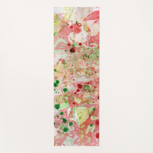 Tapis De Yoga Abstrait Modèle rose rouge jaune vert tendance (Devant)