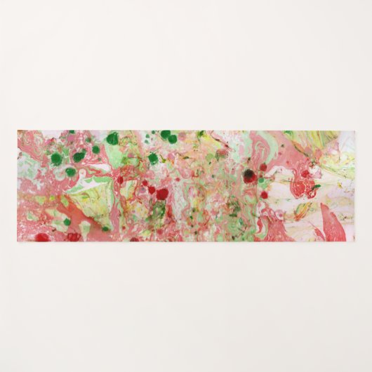 Tapis De Yoga Abstrait Modèle rose rouge jaune vert tendance (Devant (Horizontal))