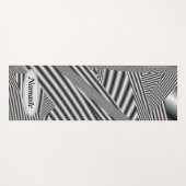 Tapis De Yoga Abstrait mot noir et blanc facultatif (Devant (Horizontal))