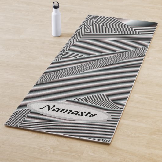 Tapis De Yoga Abstrait mot noir et blanc facultatif (En situation)