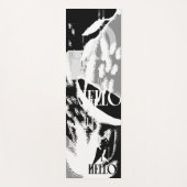 Tapis De Yoga Abstrait noir blanc gris (Devant)