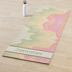 Tapis De Yoga Abstrait Rainbow Pretty Pastel Moderne