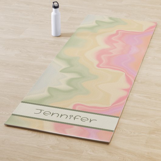 Tapis De Yoga Abstrait Rainbow Pretty Pastel Moderne (En situation)