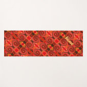 Tapis De Yoga Abstrait Red Yellow Swirls Conception personnalisé (Devant (Horizontal))