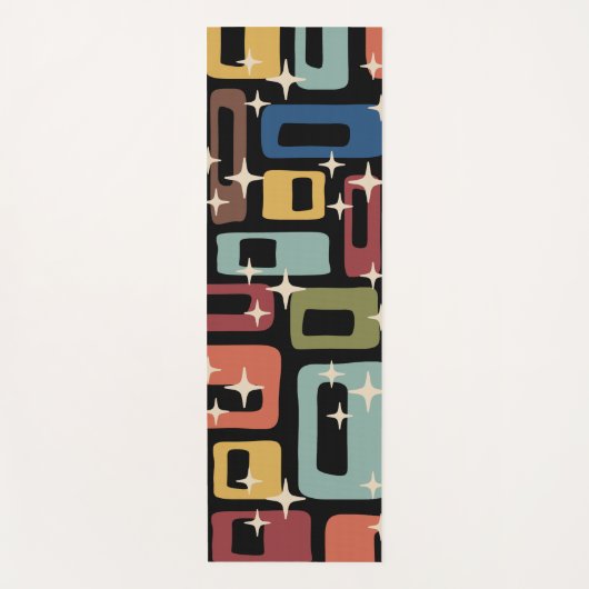 Tapis De Yoga Abstrait Rétro Moderne du Milieu du Siècle (Devant)