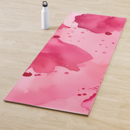 Tapis De Yoga Abstrait Rose sur Rose (En situation)