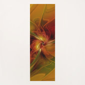 Tapis De Yoga Abstrait Rouge Orange Brown Vert Fractal Art Flowe (Devant)