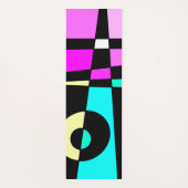 Tapis De Yoga Abstrait Surf Turquoise Hot rose jaune noir (Dos)