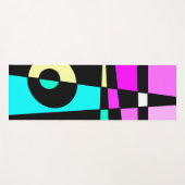 Tapis De Yoga Abstrait Surf Turquoise Hot rose jaune noir (Devant (Horizontal))