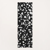 Tapis De Yoga Abstrait Terrazzo Mosaic Motif noir et blanc (Devant)