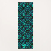 Tapis De Yoga Abstrait Turquoise Et Noir Personnalisé (Devant)