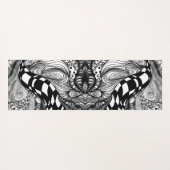Tapis De Yoga Abstraite ligne noire et blanche (Dos (Horizontal))