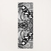 Tapis De Yoga Abstraite ligne noire et blanche (Dos)