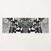 Tapis De Yoga Abstraite ligne noire et blanche (Devant (Horizontal))