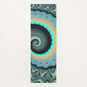 Tapis De Yoga Abstraite spirale d'art fractal bleu turquoise ora (Devant)