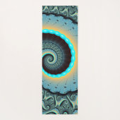 Tapis De Yoga Abstraite spirale d'art fractal bleu turquoise ora (Dos)