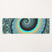 Tapis De Yoga Abstraite spirale d'art fractal bleu turquoise ora (Devant (Horizontal))